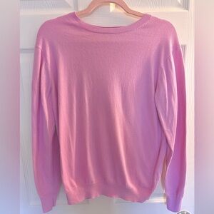 (Uniqlo) Magenta Pink Cotton Cashmere Long Sleeve Sweater - size L